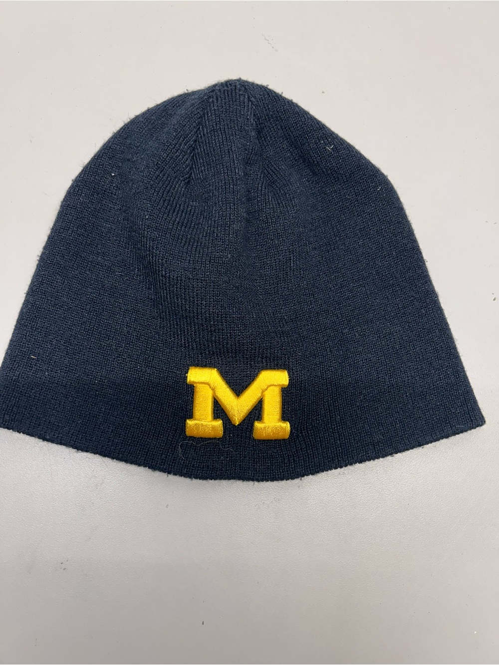 Men's Navy U of M Beanie Embroidered